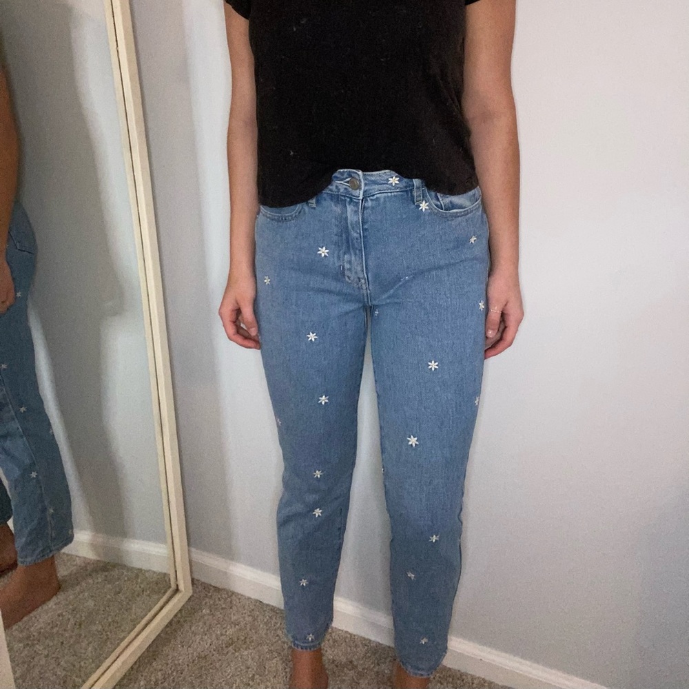 Pacsun flower detail jeans